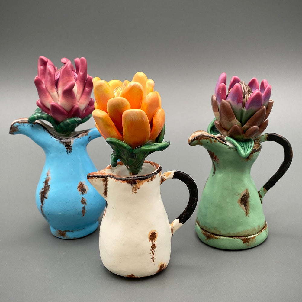 Handmade, home decor, functional art, sculpture, hand crafted, creative, unique, Protea, Protea art, South African flower