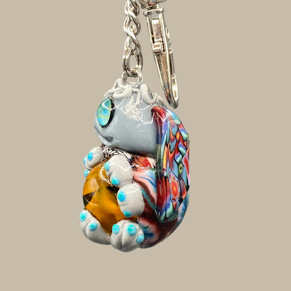 Marbles, alien keychain, Grey alien keychain, Aliens, extraterrestrial, colorful keychain, cute keychain, unique keychain, handmade keychain, handmade, handcrafted, art, colorful, sculpture, Grey colored keychain