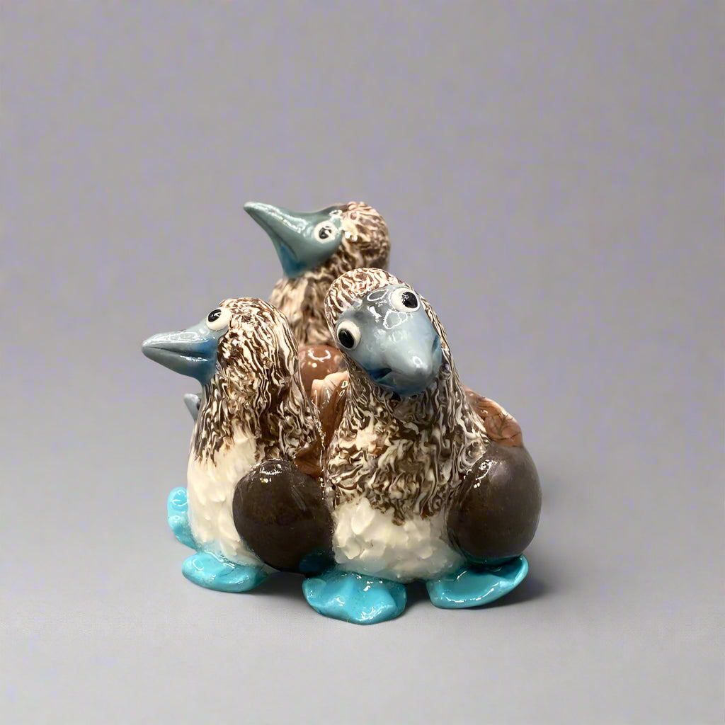 Blue footed booby, Booby, Bird lover, Bird, Birds, handmade, sculpture, handcrafted, unique, polymer clay, desk ornament, decor, figuring, booby figurine