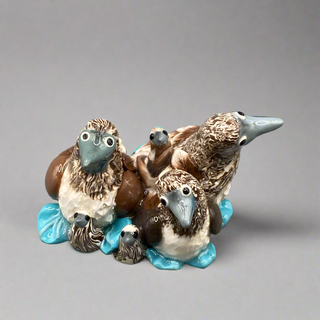 Blue footed booby, Booby, Bird lover, Bird, Birds, handmade, sculpture, handcrafted, unique, polymer clay, desk ornament, decor, figuring, booby figurine