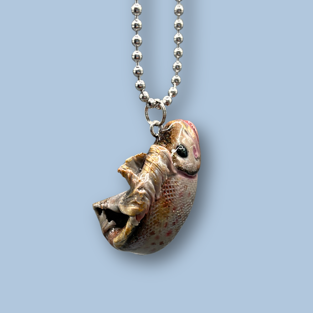 A Walleye fish car charm for your rear view mirror. Handmade with Polymer clay.