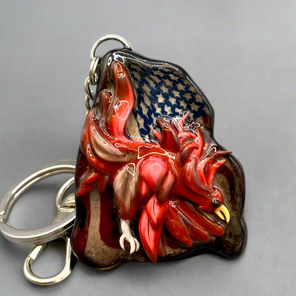 Carolina Gamecocks, Football, South Carolina football, Keychain, Handmade, Hand sculpted, Polymer clay, Art, Artist, Unique keychain, handmade charms, Accessories