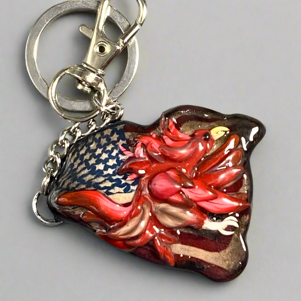 Carolina Gamecocks, Football, South Carolina football, Keychain, Handmade, Hand sculpted, Polymer clay, Art, Artist, Unique keychain, handmade charms, Accessories
