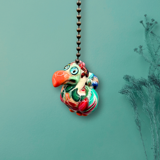 Colorful handmade Dodo bird ceiling fan pull chain