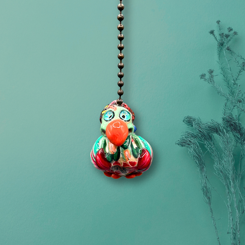 Colorful handmade Dodo bird ceiling fan pull chain