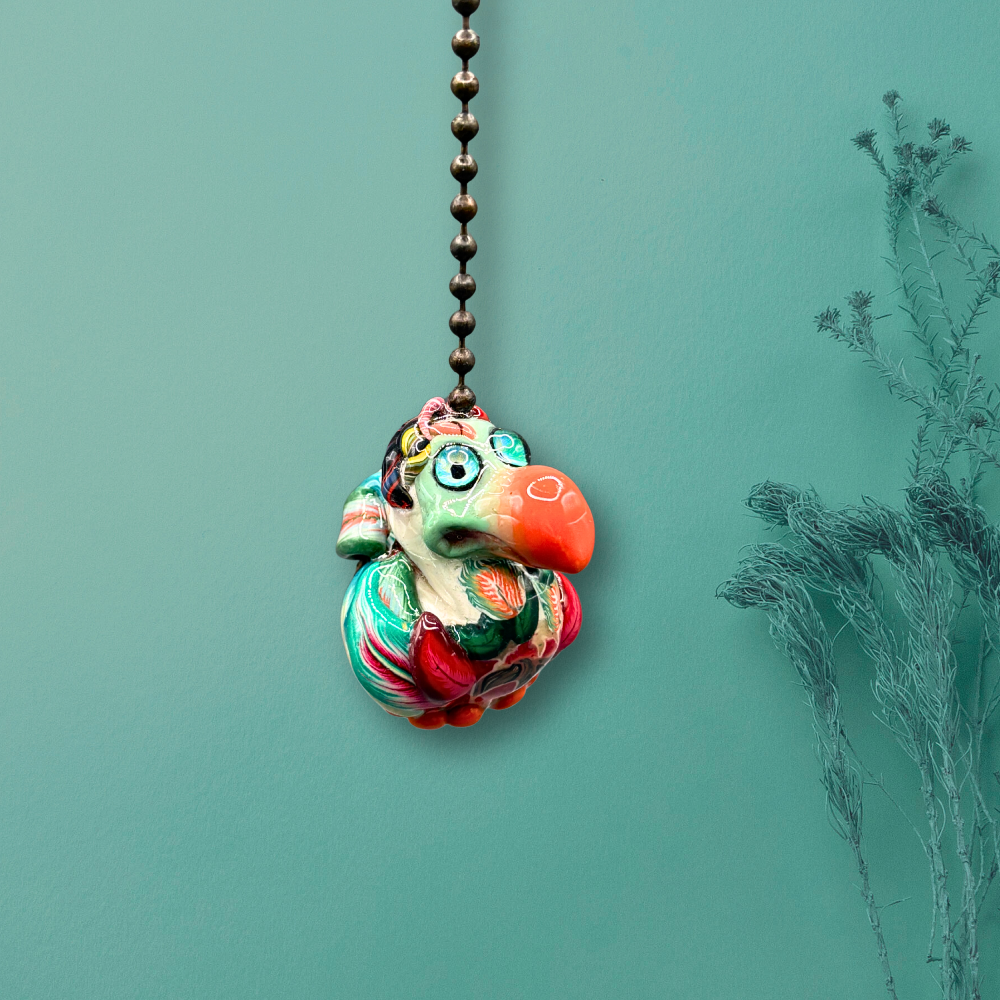 Colorful handmade Dodo bird ceiling fan pull chain