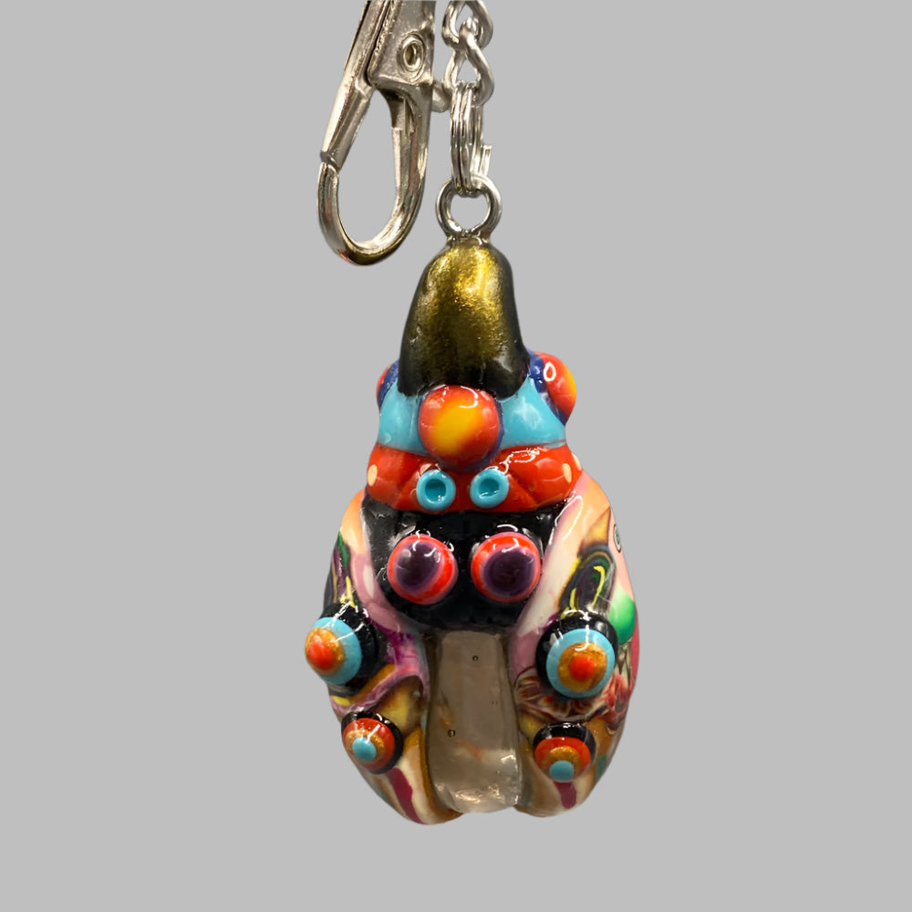 Marbles, bug marble keychain, Multi-colored, Bohemian keychain, Gypsy charm, Eclectic keychain, colorful keychain, bugs, bug keychain, cute keychain, unique keychain, handmade keychain, handmade, handcrafted, art, colorful, sculpture, Teal colored keychain