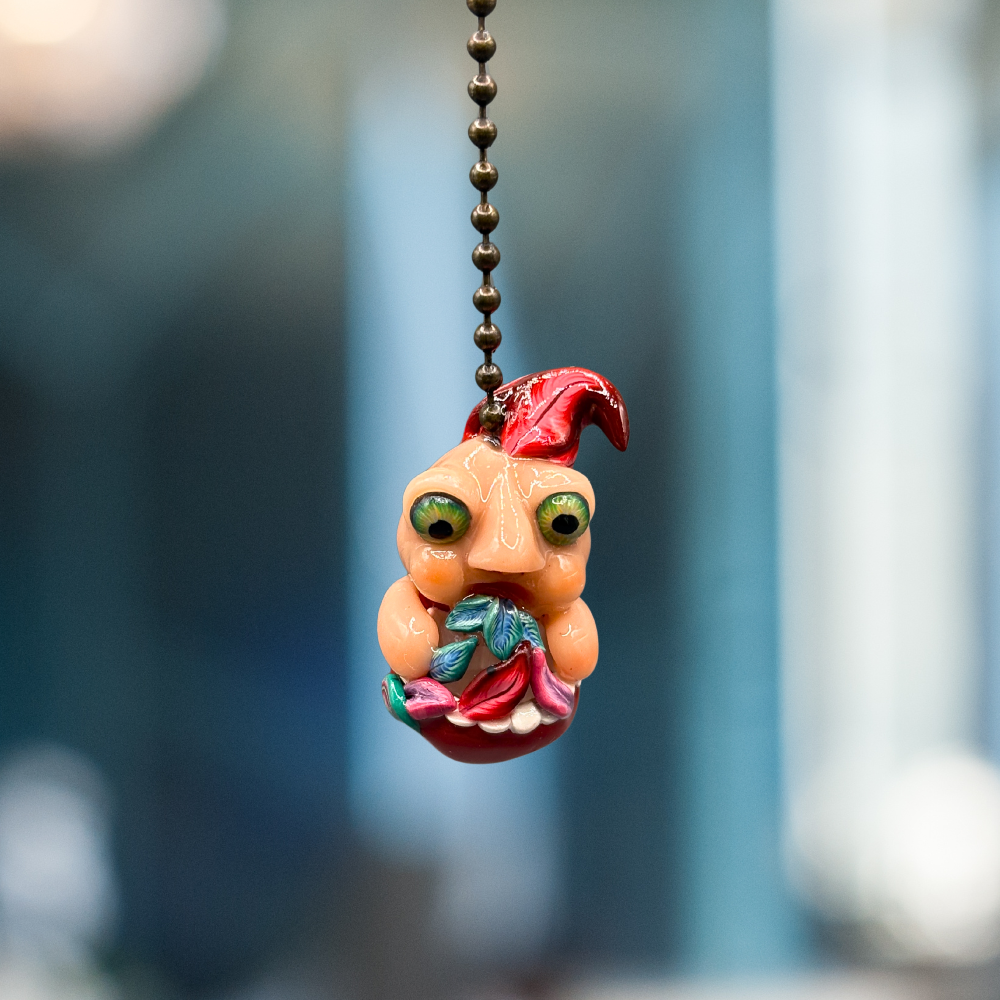Cute chubby Elf light pull, handmade with Polymer clay
