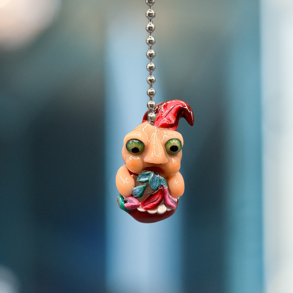 Cute chubby Elf light pull, handmade with Polymer clay