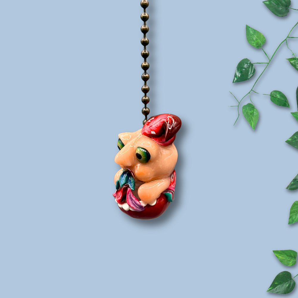Cute chubby Elf light pull, handmade with Polymer clay