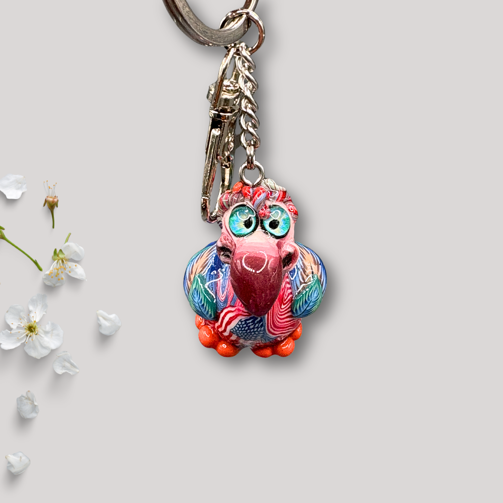 Handmade Dodo bird keychain with patriotic American flag body