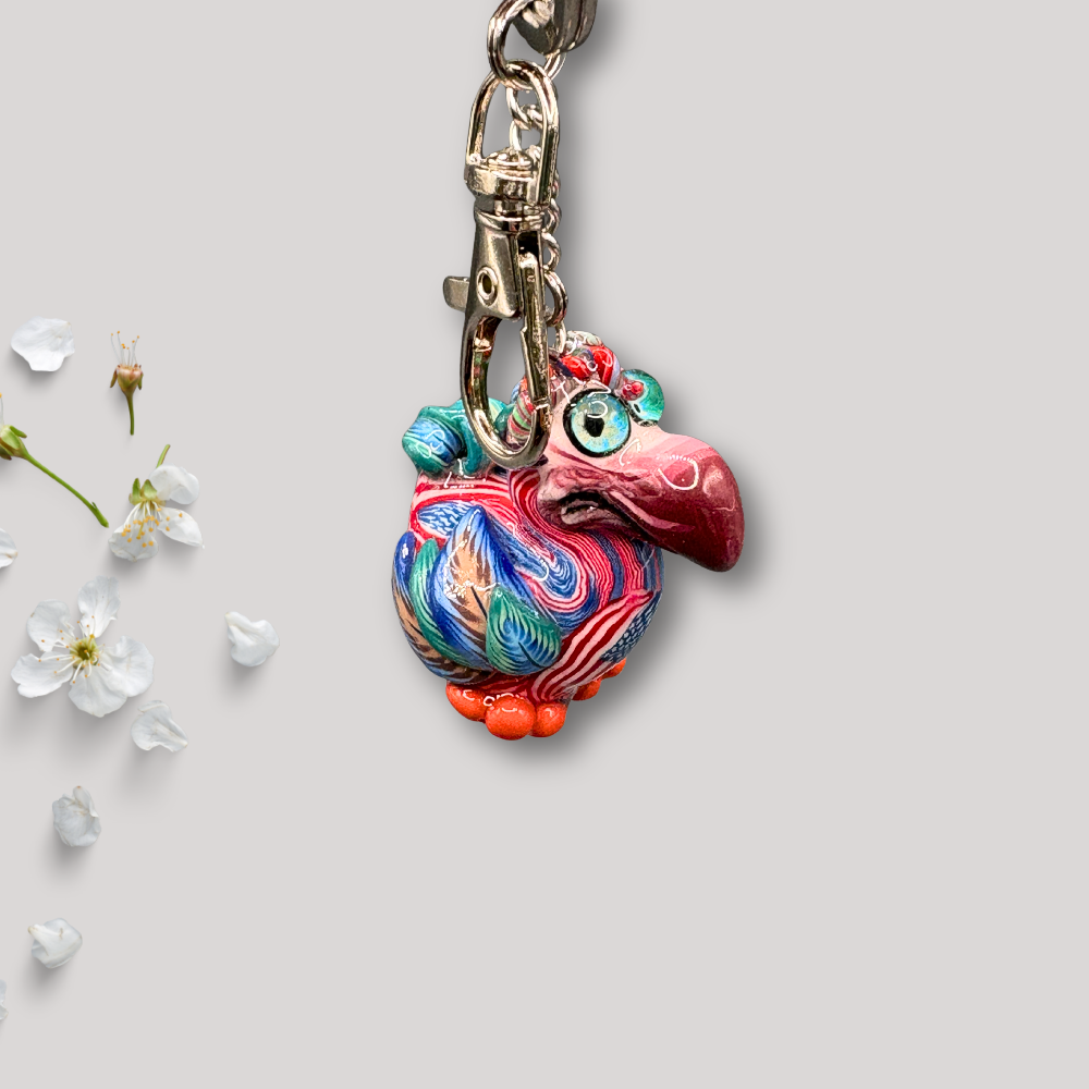 Handmade Dodo bird keychain with patriotic American flag body