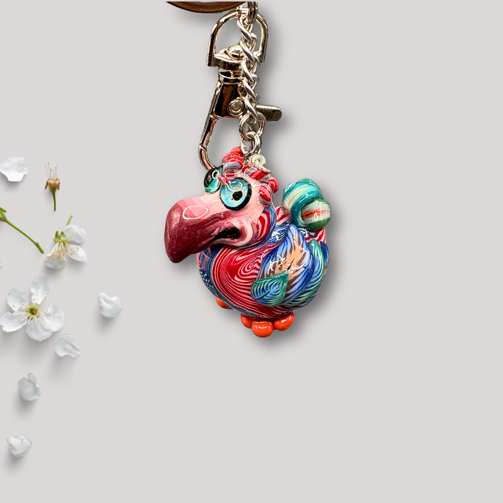 Handmade Dodo bird keychain with patriotic American flag body