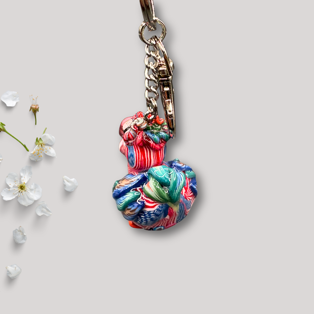 Handmade Dodo bird keychain with patriotic American flag body