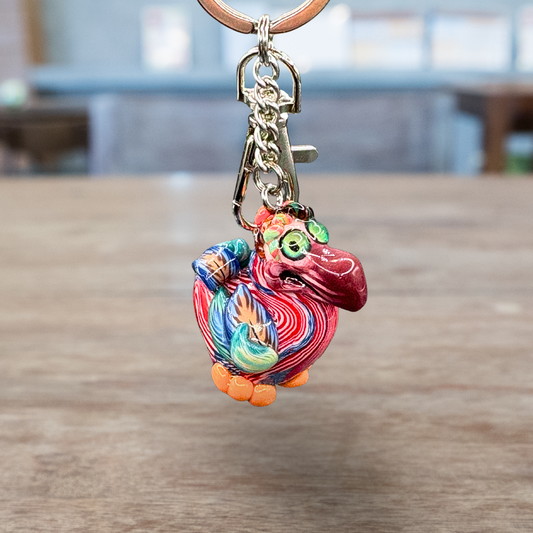 Handmade Dodo bird keychain with patriotic American flag body