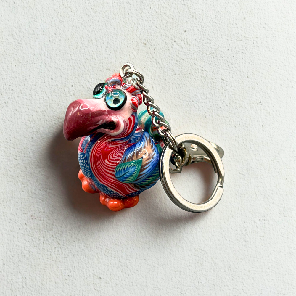 Handmade Dodo bird keychain with patriotic American flag body