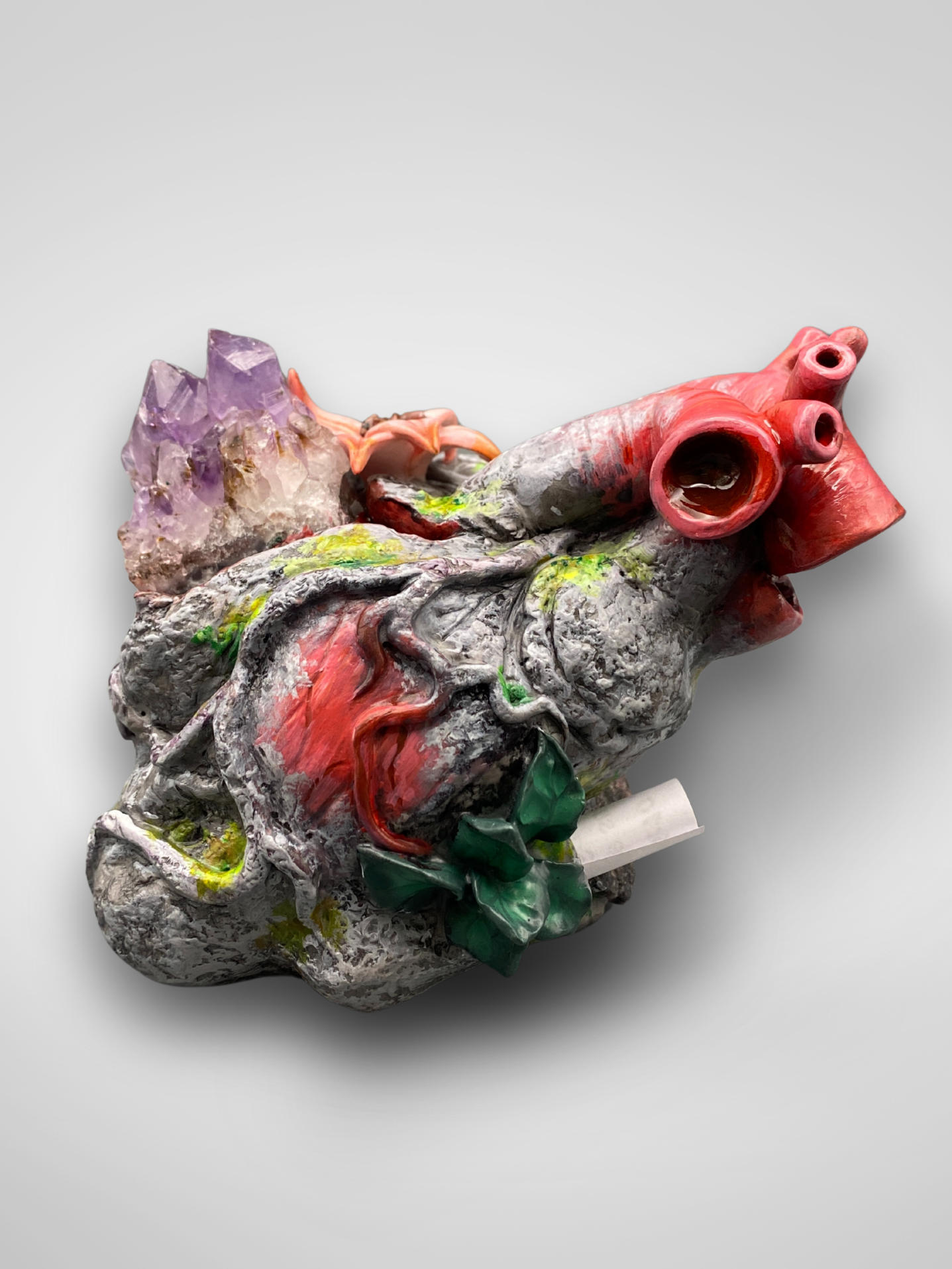 Heart of stone, God's love, Lilly, Crystal, gemstone, Sculpture, Handmade, Hand crafted, art, Artist, Hope, joy, strength through suffering, handmade, sculpture, sculpted, heart sculpture, clay sculpture