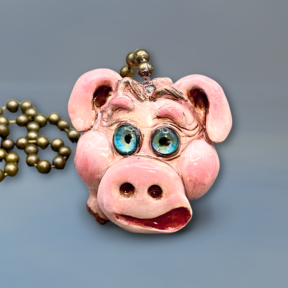 Pink chubby pig light pull background