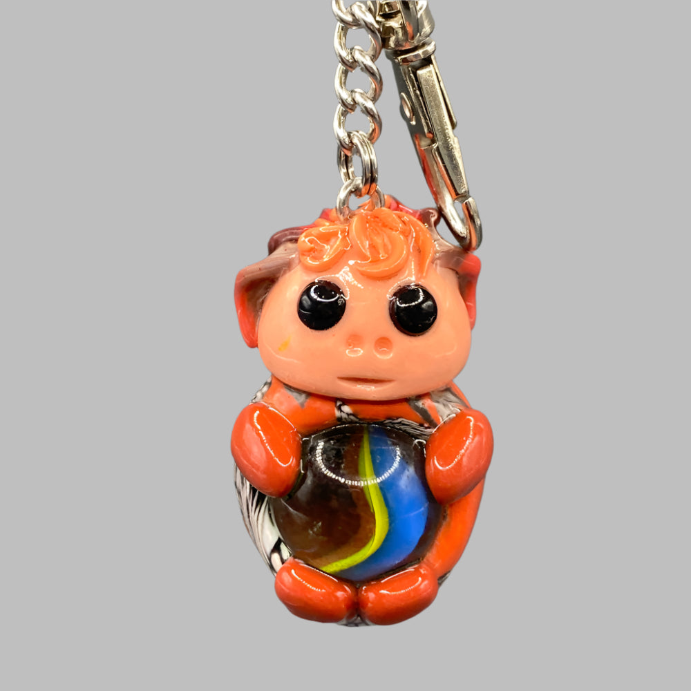 Marbles, orange bug keychain, Orange, purse charm, colorful keychain, cute keychain, unique keychain, handmade keychain, handmade, handcrafted, art, colorful, sculpture, Orange colored keychain, burnt orange keychain,