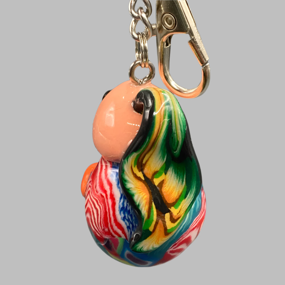 Marbles, peach bug marble, peach, orange, colorful keychain, bugs, bug keychain, cute keychain, unique keychain, handmade keychain, handmade, handcrafted, art, colorful, sculpture