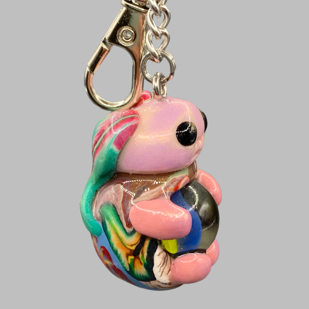 Marbles, pink bug marble, pink, pink keychain, colorful keychain, bugs, bug keychain, cute keychain, unique keychain, handmade keychain, handmade, handcrafted, art, colorful, sculpture