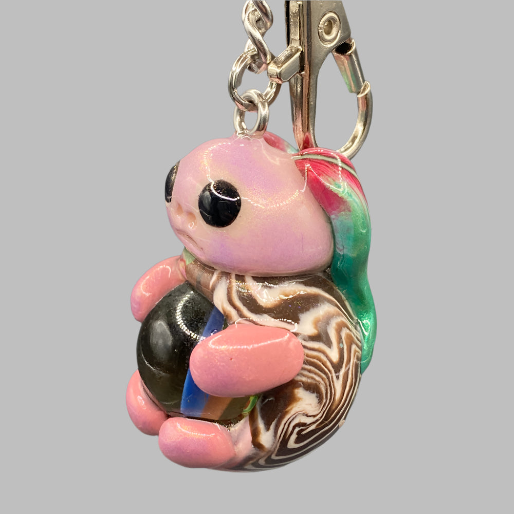 Marbles, pink bug marble, pink, pink keychain, colorful keychain, bugs, bug keychain, cute keychain, unique keychain, handmade keychain, handmade, handcrafted, art, colorful, sculpture