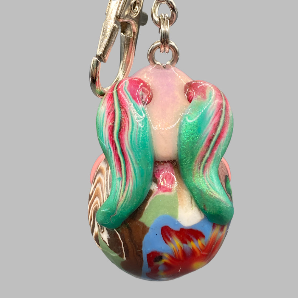 Marbles, pink bug marble, pink, pink keychain, colorful keychain, bugs, bug keychain, cute keychain, unique keychain, handmade keychain, handmade, handcrafted, art, colorful, sculpture