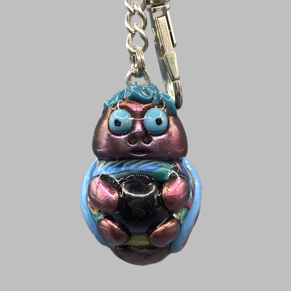Marbles, purple bug keychain, purple and blue, purse charm, colorful keychain, cute keychain, unique keychain, handmade keychain, handmade, handcrafted, art, colorful, sculpture, Purple colored keychain, purple keychain,