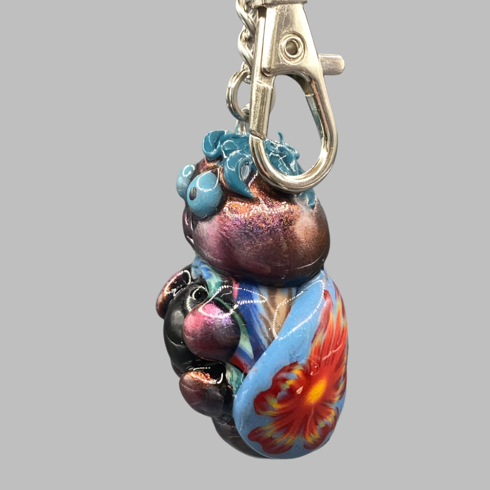 Marbles, purple bug keychain, purple and blue, purse charm, colorful keychain, cute keychain, unique keychain, handmade keychain, handmade, handcrafted, art, colorful, sculpture, Purple colored keychain, purple keychain,