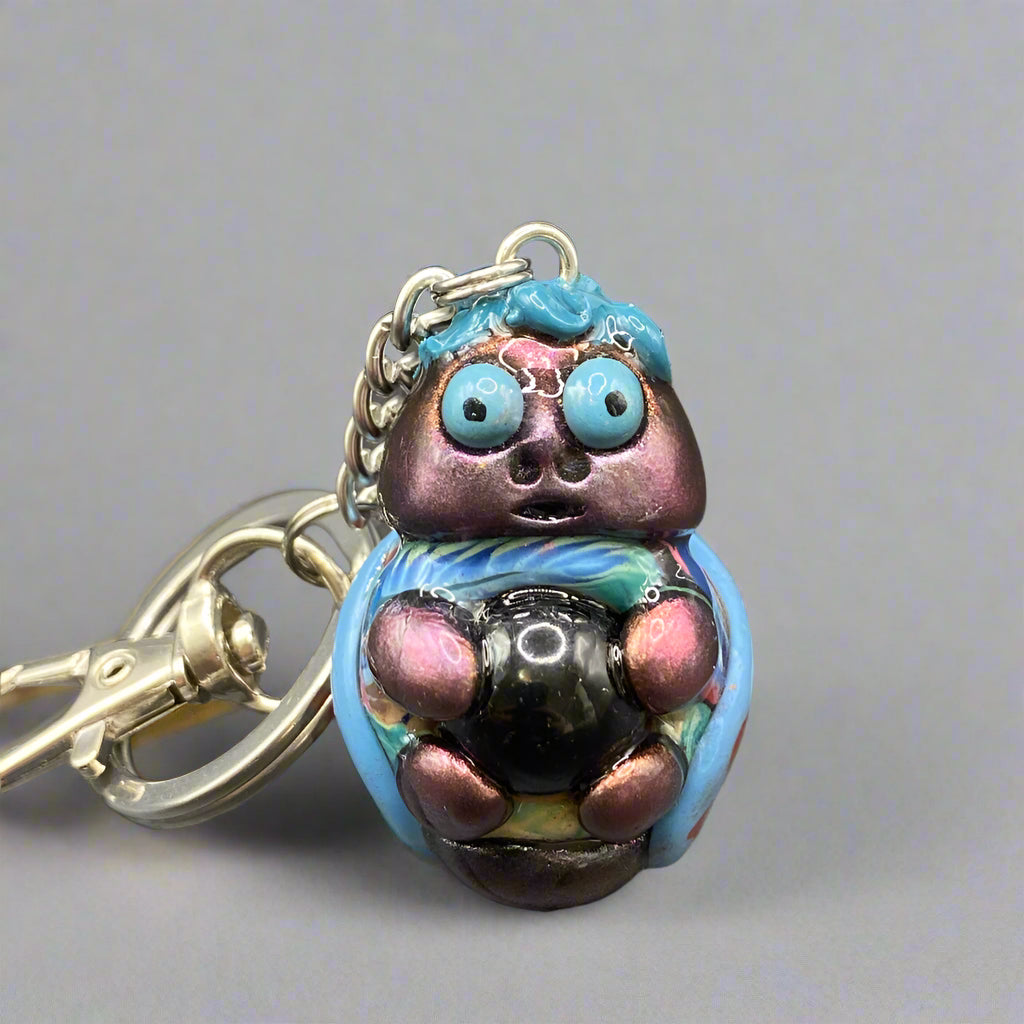Marbles, purple bug keychain, purple and blue, purse charm, colorful keychain, cute keychain, unique keychain, handmade keychain, handmade, handcrafted, art, colorful, sculpture, Purple colored keychain, purple keychain,