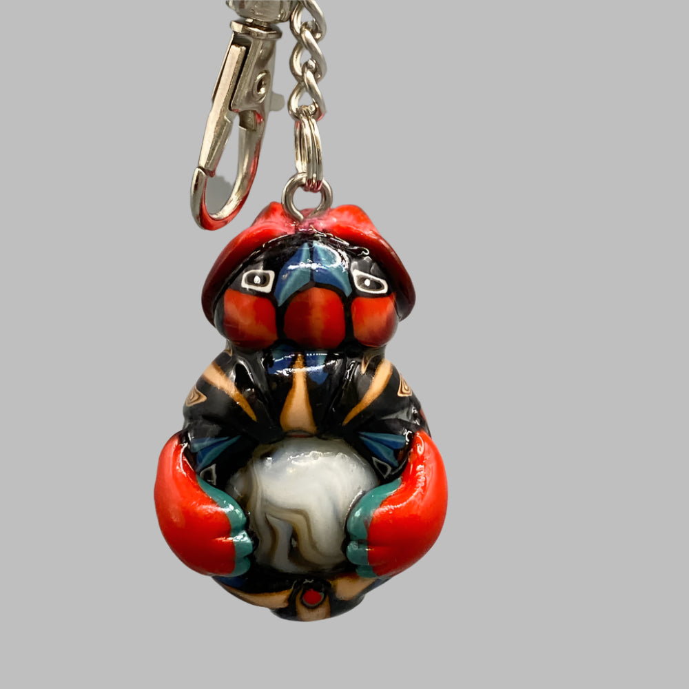 Marbles, red bug marble creature, red, colorful keychain, bugs, bug keychain, cute keychain, unique keychain, handmade keychain, handmade, handcrafted, art, colorful, sculpture
