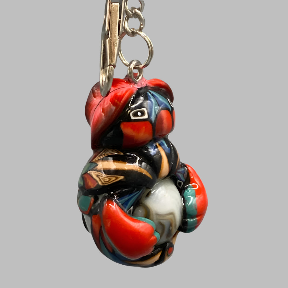 Marbles, red bug marble creature, red, colorful keychain, bugs, bug keychain, cute keychain, unique keychain, handmade keychain, handmade, handcrafted, art, colorful, sculpture