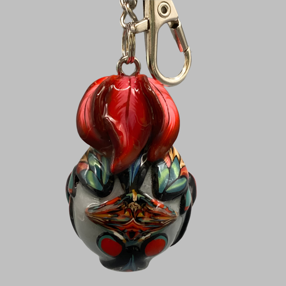 Marbles, red bug marble creature, red, colorful keychain, bugs, bug keychain, cute keychain, unique keychain, handmade keychain, handmade, handcrafted, art, colorful, sculpture