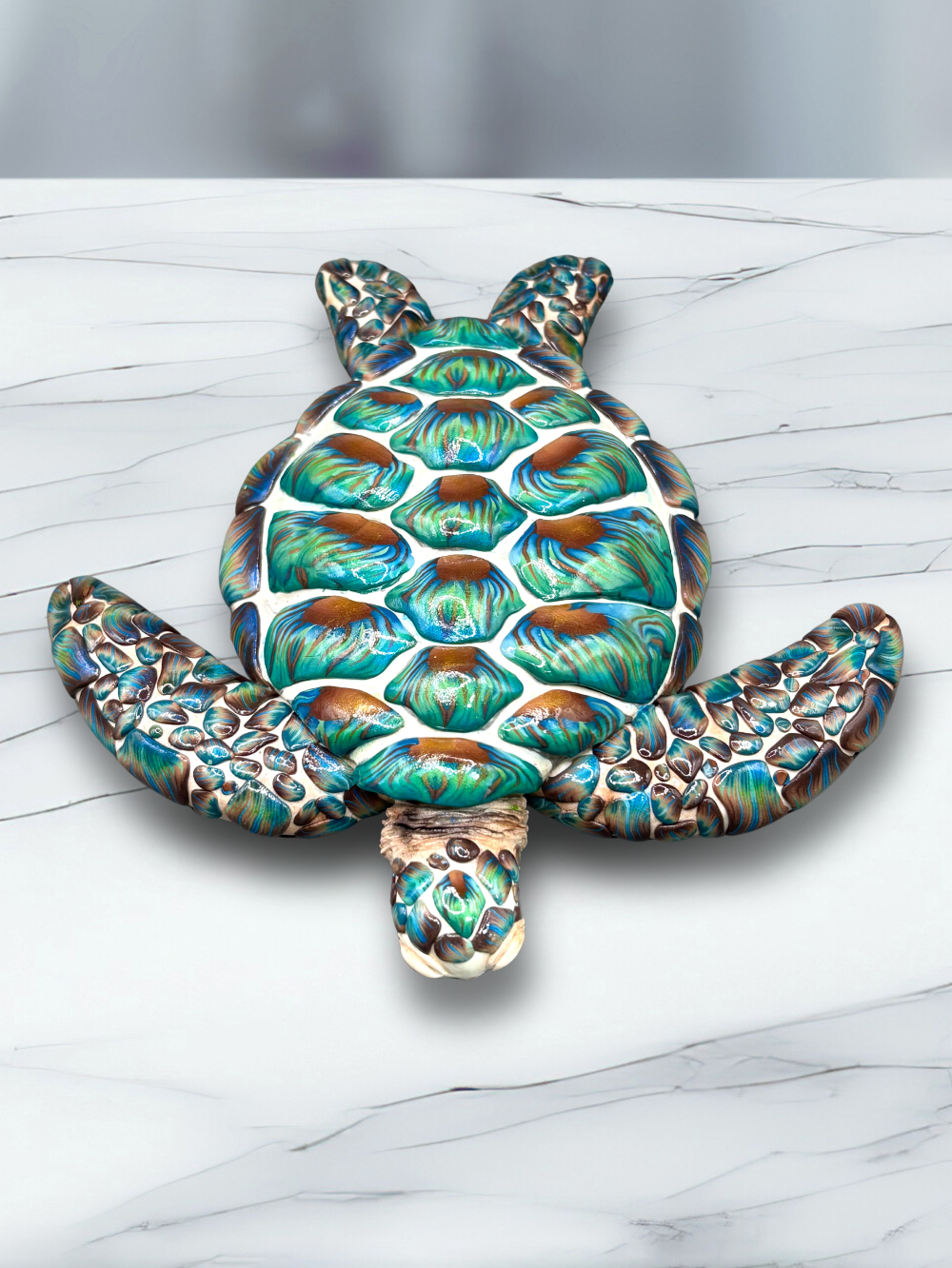 Decorative turtle wall art, Handmade with Polymer clay.