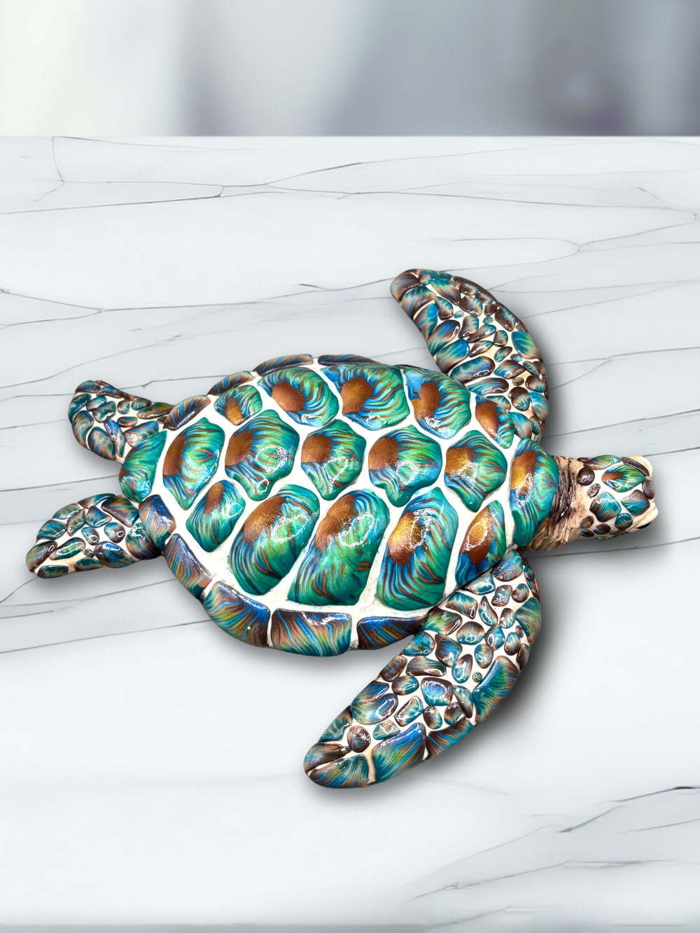 Decorative turtle wall art, Handmade with Polymer clay.