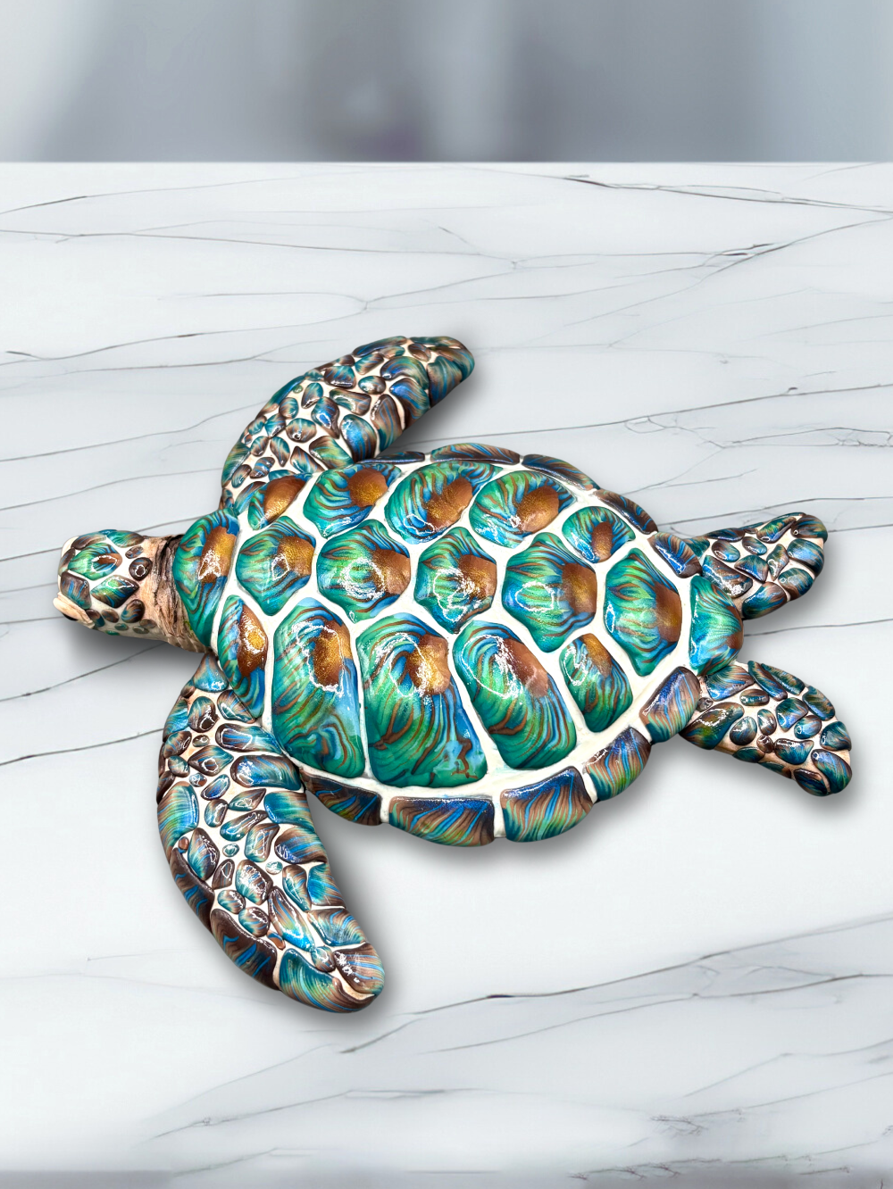 Decorative turtle wall art, Handmade with Polymer clay.