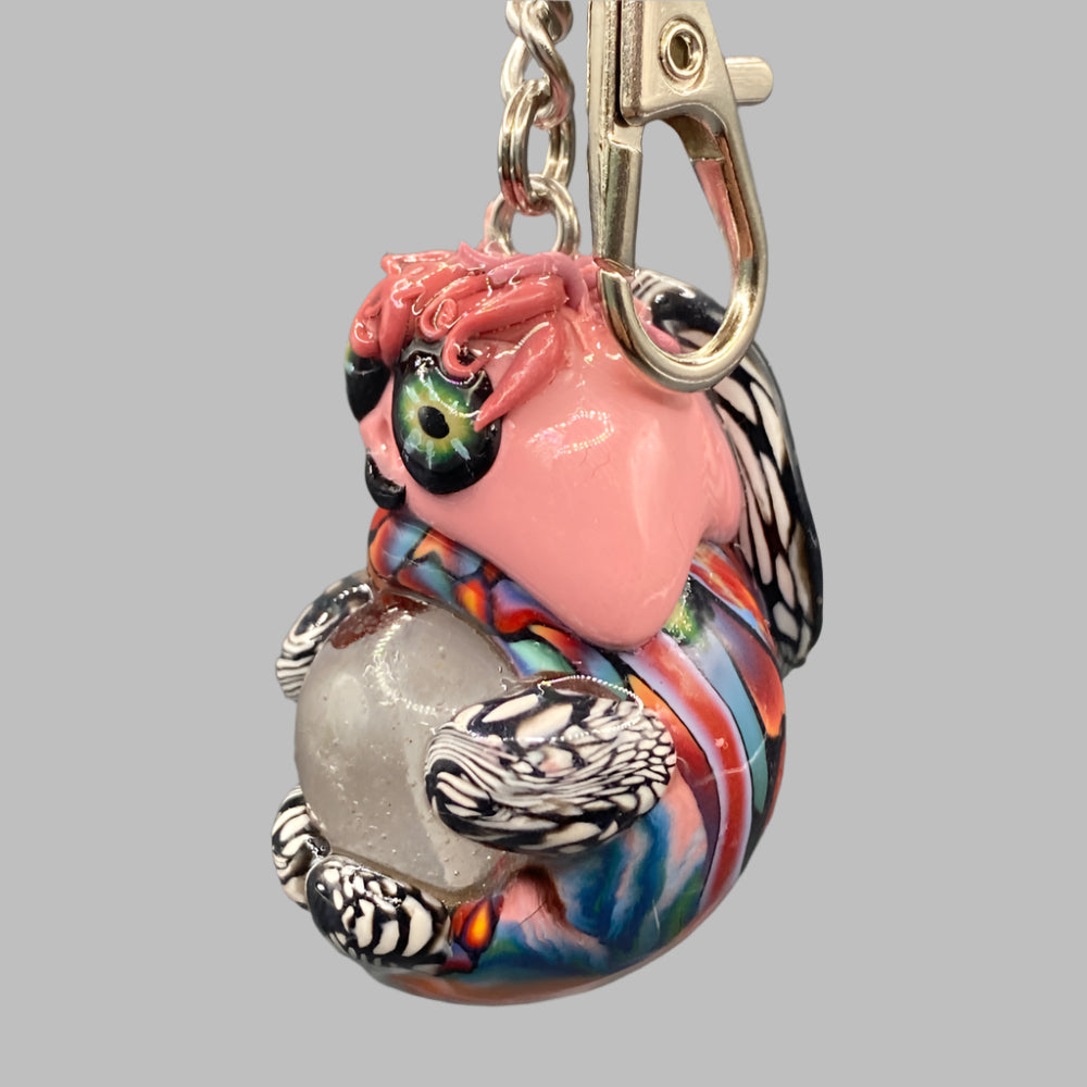 Marbles, pink bug marble, pink, pink keychain, colorful keychain, bugs, bug keychain, cute keychain, unique keychain, handmade keychain, handmade, handcrafted, art, colorful, sculpture