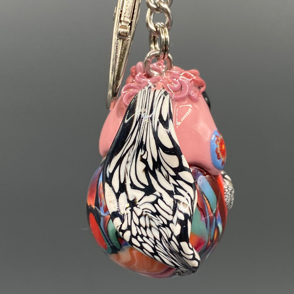 Marbles, pink bug marble, pink, pink keychain, colorful keychain, bugs, bug keychain, cute keychain, unique keychain, handmade keychain, handmade, handcrafted, art, colorful, sculpture