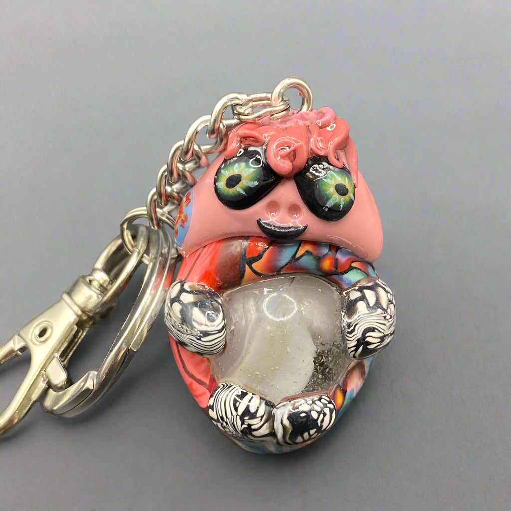 Marbles, pink bug marble, pink, pink keychain, colorful keychain, bugs, bug keychain, cute keychain, unique keychain, handmade keychain, handmade, handcrafted, art, colorful, sculpture