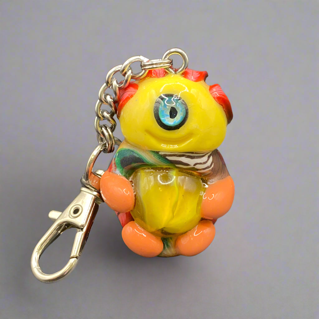 Marbles, bug marble keychain, Yellow, Yellow keychain, colorful keychain, bugs, bug keychain, cute keychain, unique keychain, handmade keychain, handmade, handcrafted, art, colorful, sculpture, Yellow colored keychain