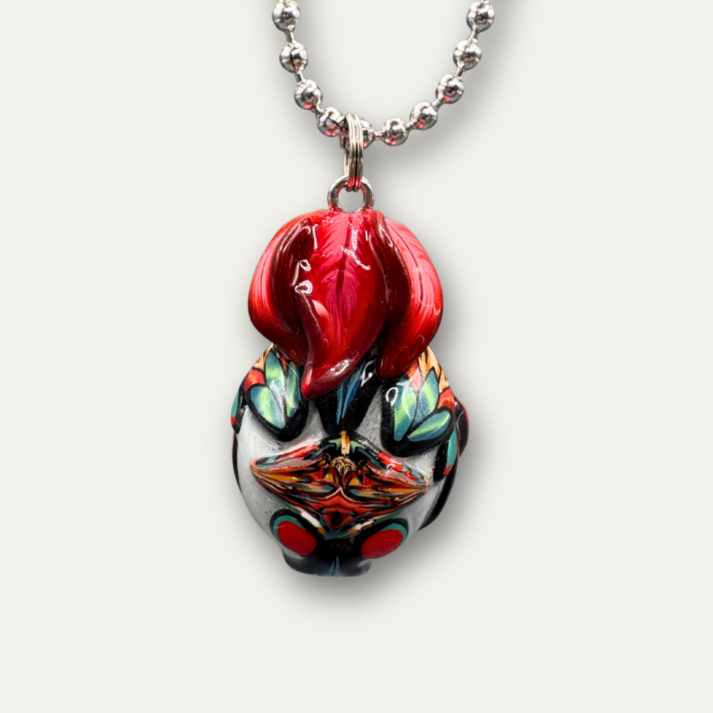 This Red bug car charm for your rear view mirror is handmade with Polymer clay. Its a unique car cham with a real marble in its belly.