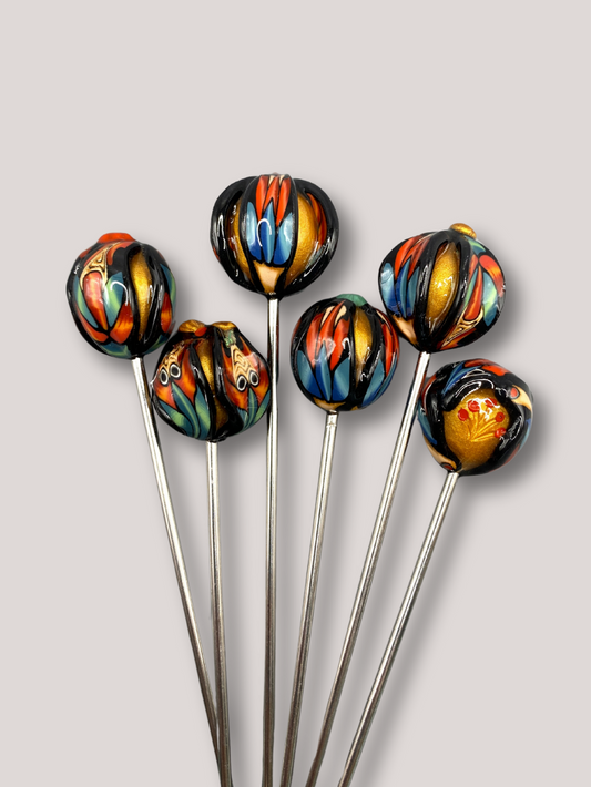Handmade, home decor, Cocktail sticks, cocktail picks, bar accessories, functional art, sculpture, hand crafted, creative, unique, Art deco, Art deco cocktail picks, speakeasy, speakeasy bar, bar accessories, bar decor