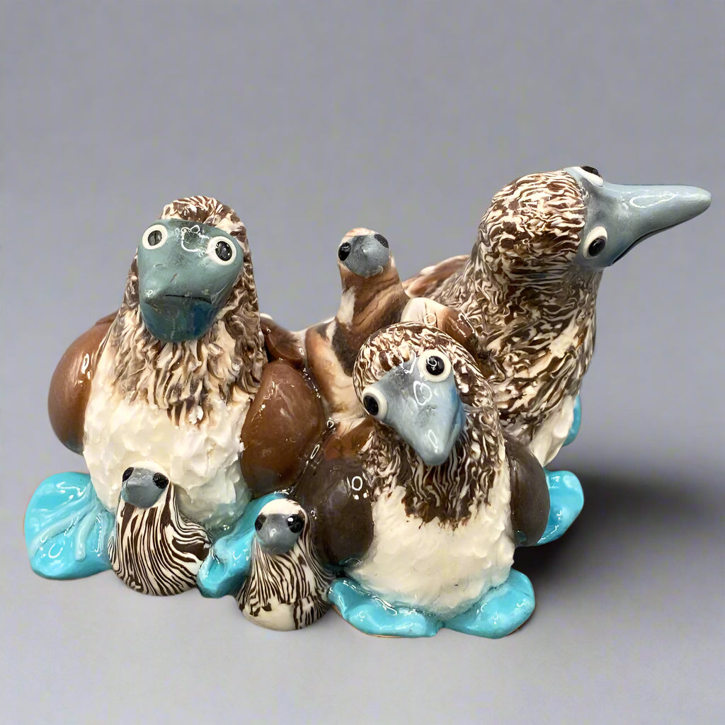Blue footed booby, Booby, Bird lover, Bird, Birds, handmade, sculpture, handcrafted, unique, polymer clay, desk ornament, decor, figuring, booby figurine