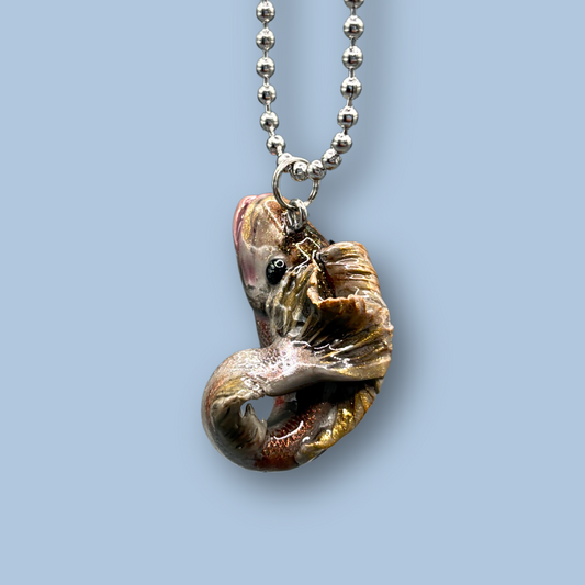 A Walleye fish car charm for your rear view mirror. Handmade with Polymer clay.