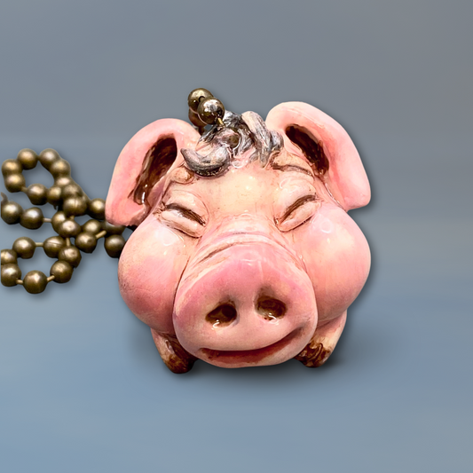 Pink chubby pig light pull background