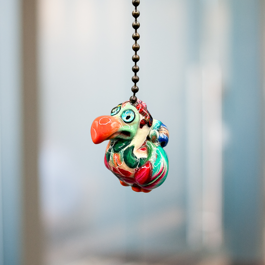 Colorful handmade Dodo bird ceiling fan pull chain 