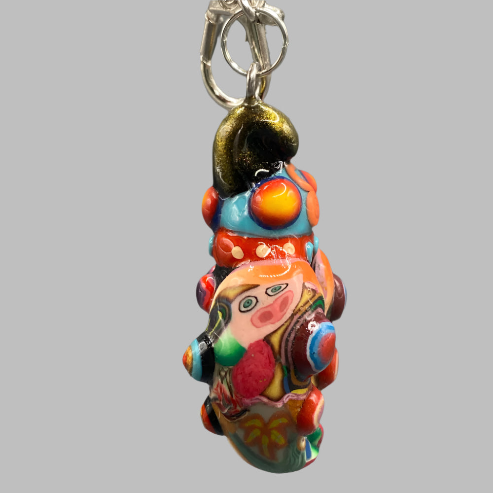 Marbles, bug marble keychain, Multi-colored, Bohemian keychain, Gypsy charm, Eclectic keychain, colorful keychain, bugs, bug keychain, cute keychain, unique keychain, handmade keychain, handmade, handcrafted, art, colorful, sculpture, Teal colored keychain