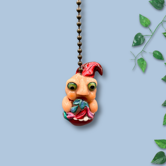 Cute chubby Elf light pull, handmade with Polymer clay