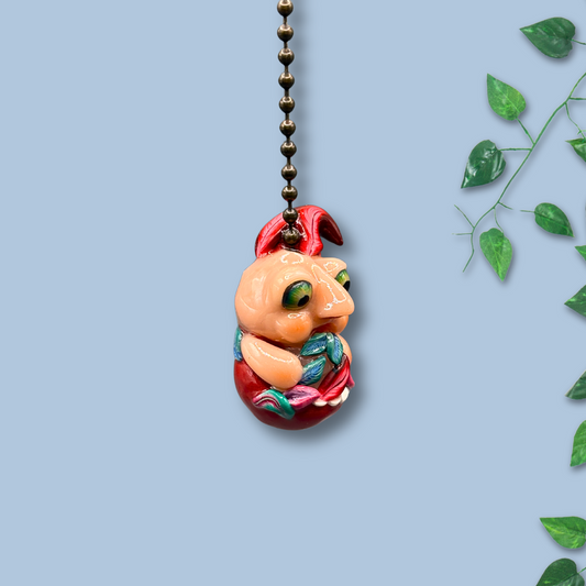 Cute chubby Elf light pull, handmade with Polymer clay