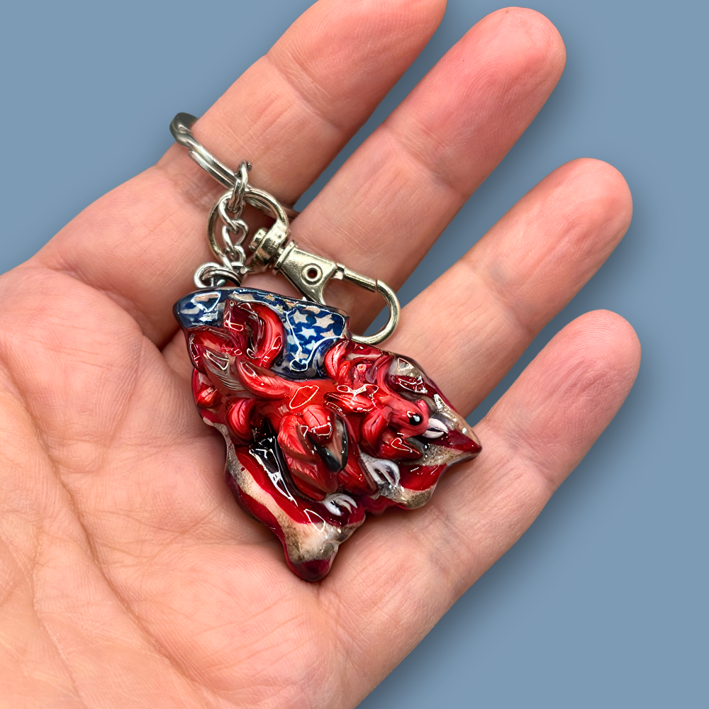 Carolina Gamecocks, Football, South Carolina football, Keychain, Handmade, Hand sculpted, Polymer clay, Art, Artist, Unique keychain, handmade charms, Accessories